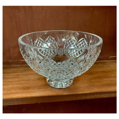 288 - Waterford Crystal, a Waterford Crystal cut glass circular footed bowl, five geometric heart surround... 