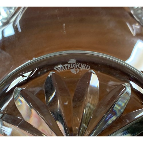 288 - Waterford Crystal, a Waterford Crystal cut glass circular footed bowl, five geometric heart surround... 