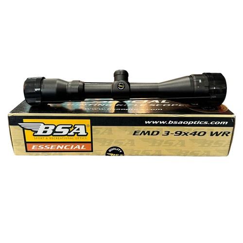 354 - 3x Rifle scopes. 1x BSA Essential scope 3-9x40 AO. 1x BSA Essential 3-9x40 WR. 1x Gamo Vampir VE 4x3... 