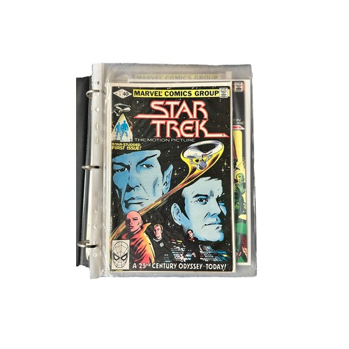 469 - Star Trek The Motion Picture Comics in folder. Star Trek #1,2,5,9. Plus other Star Trek comics, bagg... 