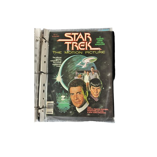 469 - Star Trek The Motion Picture Comics in folder. Star Trek #1,2,5,9. Plus other Star Trek comics, bagg... 