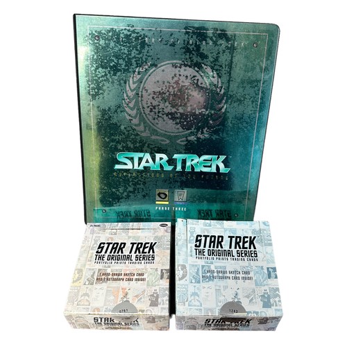 236 - 2x Unsealed factory trade boxes of 24 packs, Star Trek the original series portfolio prints trade ca... 