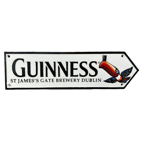 207 - Guinness Cast Metal Guinness St. James's Gate Brewery Dublin Street Sign, 38cm in length.