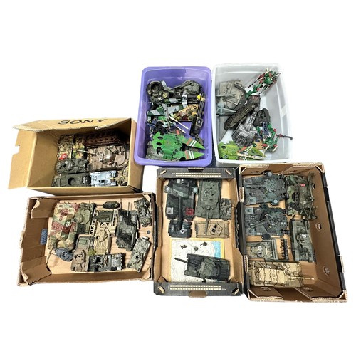 243 - Assortment Of Model Tanks, mainly kit-built with Warhammer, Games Workshop, Tamiya, etc. 60+ differe... 