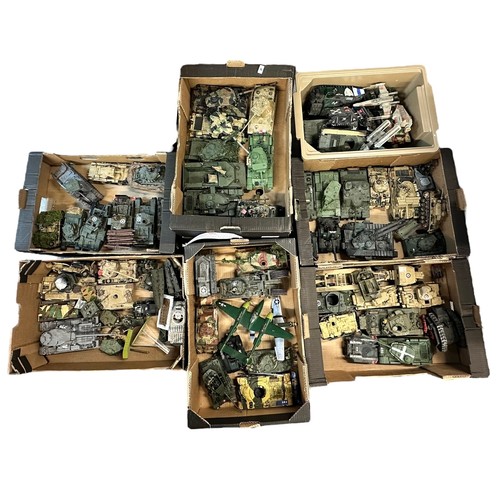 244 - Assortment Of Model Tanks, mainly kit-built including Warhammer, Games Workshop, Tamiya, etc. 60+ di... 