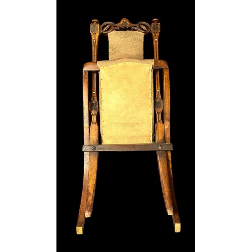 456 - Mahogany Foldable Campaign Chair. Victorian/early 20th Century. Cushioned seat and back. Width 36cm,... 