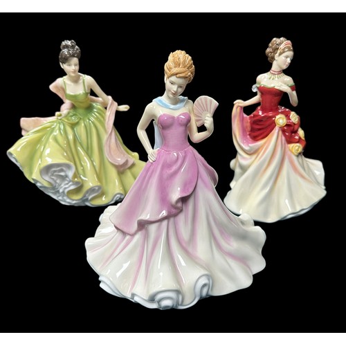 270 - A Collection Of Ceramic Figurines, including 3x Royal Doulton 'Pretty Ladies', Autumn ball, Spring b... 