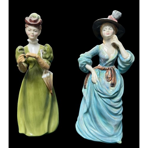 270 - A Collection Of Ceramic Figurines, including 3x Royal Doulton 'Pretty Ladies', Autumn ball, Spring b... 