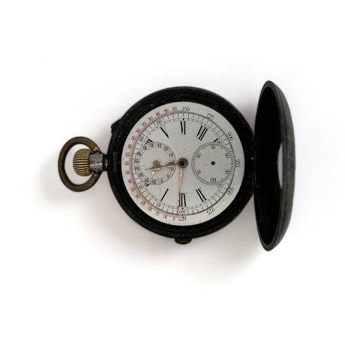 151 - Gunmetal half hunter chronograph pocket watch, movement marked 'The Ascot Patent 20th June 1887'. St... 