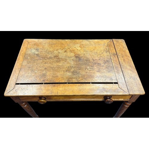 454 - Mid 20th Century Satin Birch Desk With Pen Compartment. With one drawer. Width 92cm, Depth 57cm, Hei... 