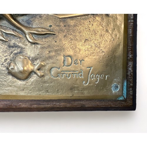 387 - Heinrich Friedrich Moshage (German, 1896-1968), ‘Der Grund Jager’, bronze plaque. Raised torpedo des... 