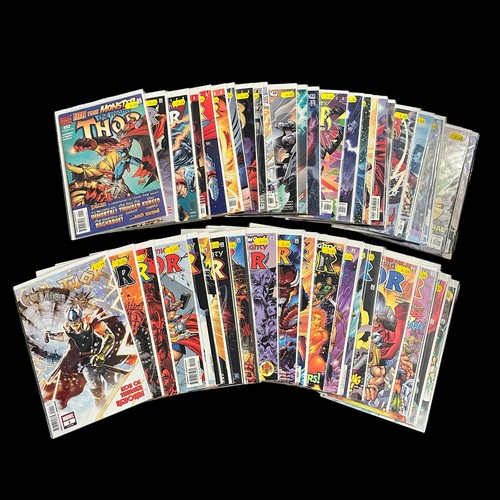 499 - Marvel Comics Thor: numbers 11 through to 65, (49) missing numbers 33, 41, 42, 43, 44, 58. All bagge... 