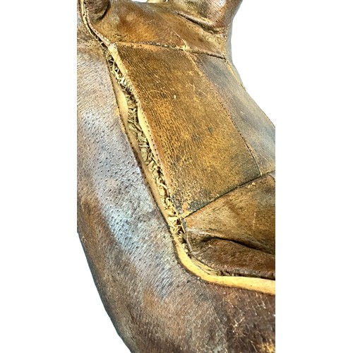 458A - Liberty Inspired Leather Elephant Foot Stall. Signs of wear and tear, including damage to trunk, und... 