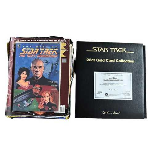 469A - Star Trek Danbury Mint 22ct Gold Cards & Magazines. 1x Folder containing 21 out of the 48 22ct gold ... 