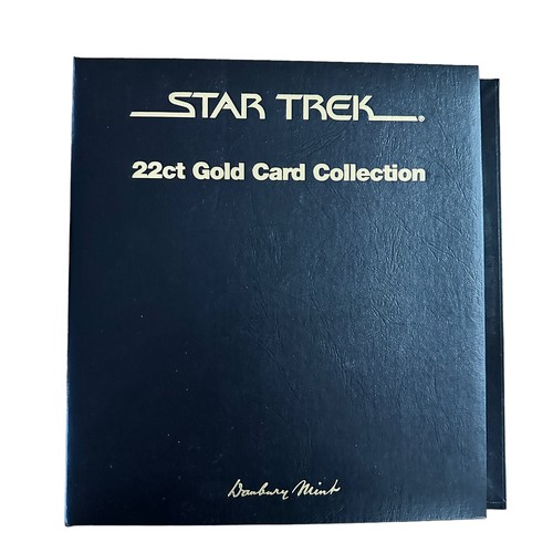 469A - Star Trek Danbury Mint 22ct Gold Cards & Magazines. 1x Folder containing 21 out of the 48 22ct gold ... 