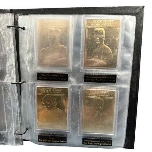 469A - Star Trek Danbury Mint 22ct Gold Cards & Magazines. 1x Folder containing 21 out of the 48 22ct gold ... 