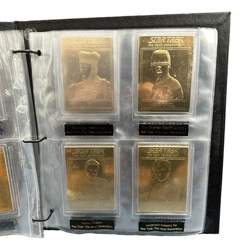 469A - Star Trek Danbury Mint 22ct Gold Cards & Magazines. 1x Folder containing 21 out of the 48 22ct gold ... 