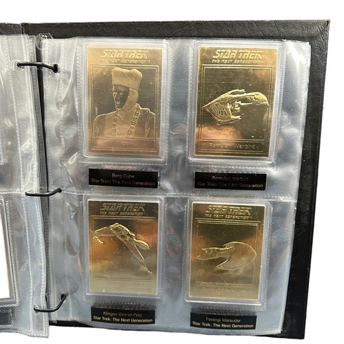 469A - Star Trek Danbury Mint 22ct Gold Cards & Magazines. 1x Folder containing 21 out of the 48 22ct gold ... 