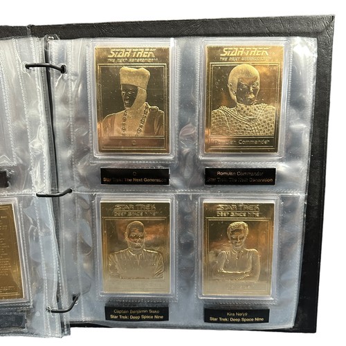 469A - Star Trek Danbury Mint 22ct Gold Cards & Magazines. 1x Folder containing 21 out of the 48 22ct gold ... 