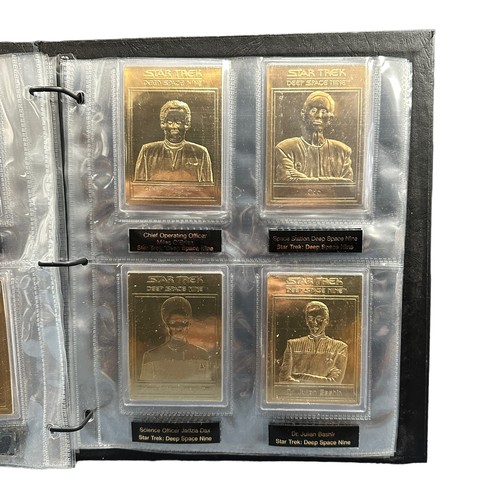 469A - Star Trek Danbury Mint 22ct Gold Cards & Magazines. 1x Folder containing 21 out of the 48 22ct gold ... 