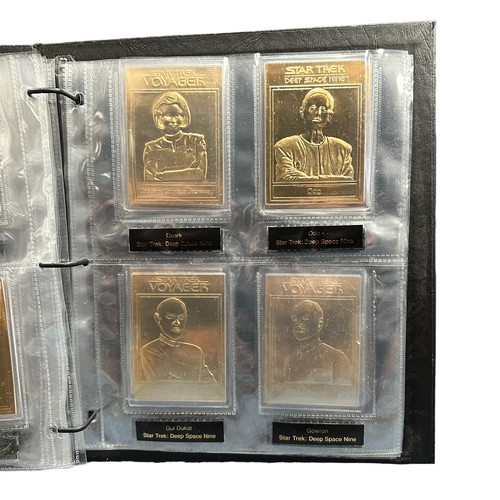 469A - Star Trek Danbury Mint 22ct Gold Cards & Magazines. 1x Folder containing 21 out of the 48 22ct gold ... 