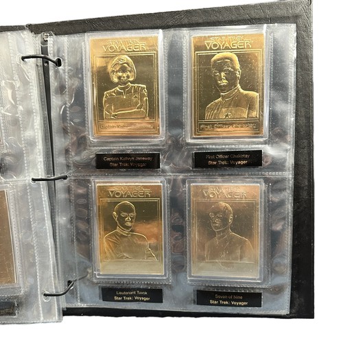 469A - Star Trek Danbury Mint 22ct Gold Cards & Magazines. 1x Folder containing 21 out of the 48 22ct gold ... 