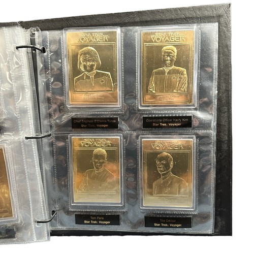 469A - Star Trek Danbury Mint 22ct Gold Cards & Magazines. 1x Folder containing 21 out of the 48 22ct gold ... 