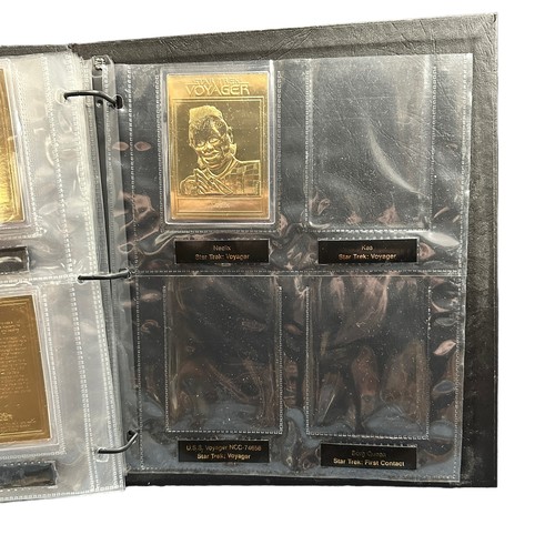 469A - Star Trek Danbury Mint 22ct Gold Cards & Magazines. 1x Folder containing 21 out of the 48 22ct gold ... 