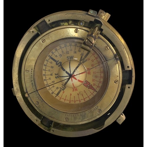 120 - Compass, a good early 20th Century Naval and Military Aero Compass Pattern 200, No. 1488, by Whyte T... 