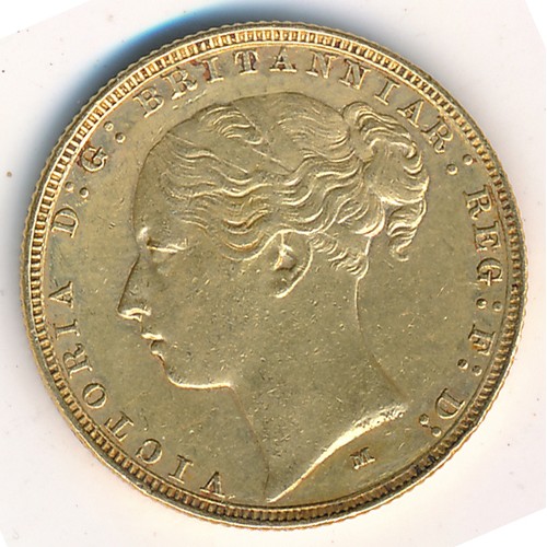 206 - Victoria 1884M full gold sovereign fine.