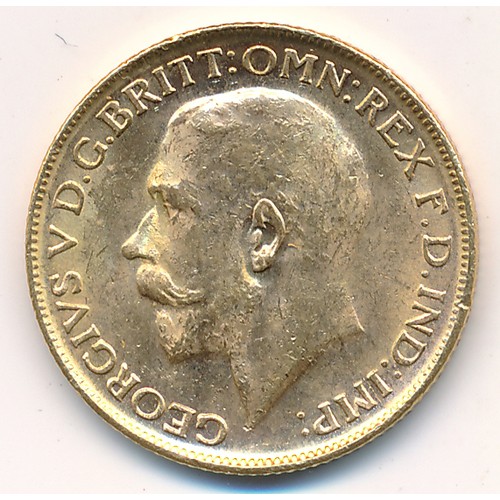 213 - George V 1914M full gold sovereign fine.