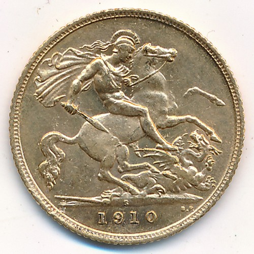 212 - Edward VII 1910S half sovereign fine.