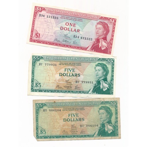 177 - World banknotes (16) in mixed condition with examples from East Caribbean Currency Authority, GB, Sc... 