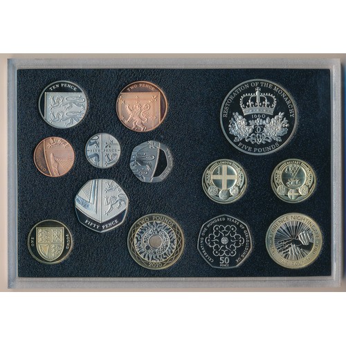 241 - 2010 UK proof coin set of 13 coins by The Royal Mint, in case of issue with booklet.