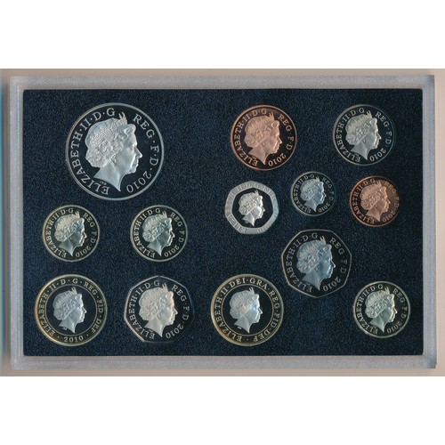 241 - 2010 UK proof coin set of 13 coins by The Royal Mint, in case of issue with booklet.