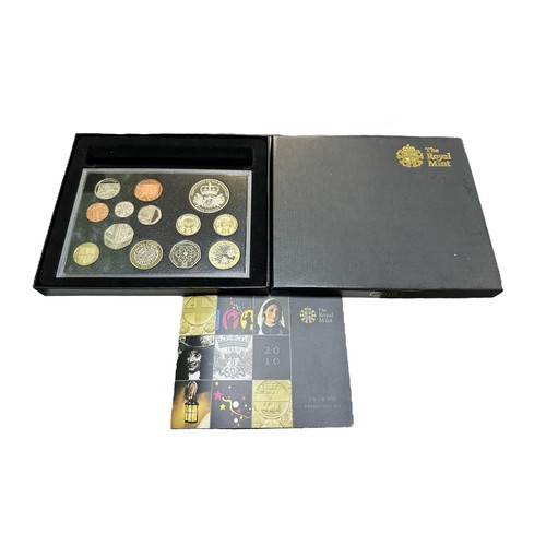 241 - 2010 UK proof coin set of 13 coins by The Royal Mint, in case of issue with booklet.