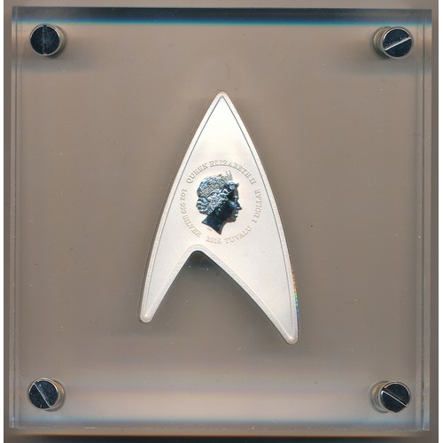 262 - Tuvalu 2016 $1 Star Trek Delta Silver Coin, uncirculated in box of issue with booklet, limited editi... 