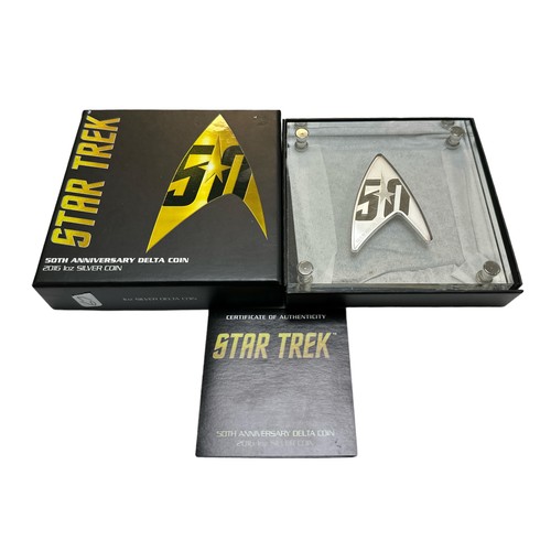 262 - Tuvalu 2016 $1 Star Trek Delta Silver Coin, uncirculated in box of issue with booklet, limited editi... 