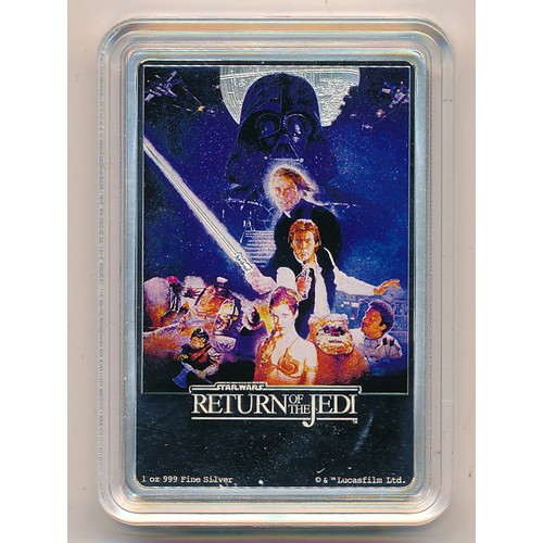 260 - Niue 2017 $2 Star Wars Return Of The Jedi silver proof pictorial coin in box of issue with certifica... 