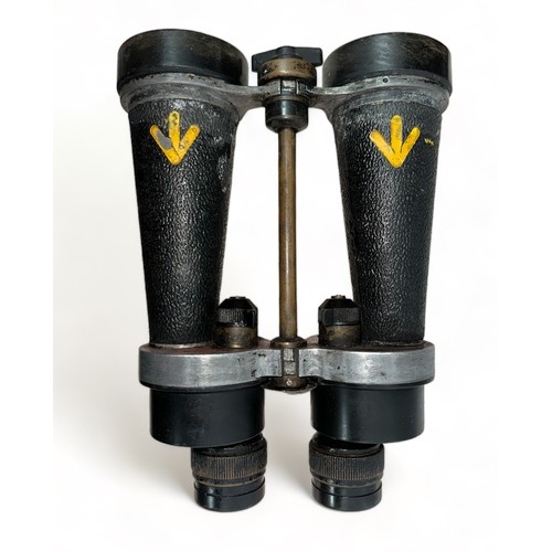 129 - Barr & Stroud CF41 Military Binoculars 7x50 with leather case. Serial Number 64364. Attached ticket ... 