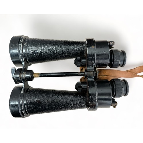 132 - Barr & Stroud CF42 Military Binoculars 7x50 with Leather case. Serial Number 82300. Possibly Royal N... 