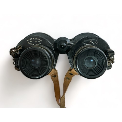 132 - Barr & Stroud CF42 Military Binoculars 7x50 with Leather case. Serial Number 82300. Possibly Royal N... 