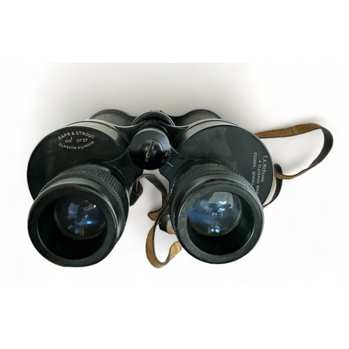 133 - Barr & Stroud CF37 10x50 Binoculars. Serial number 123080. Comes with Leather Case monogrammed T.A.M... 