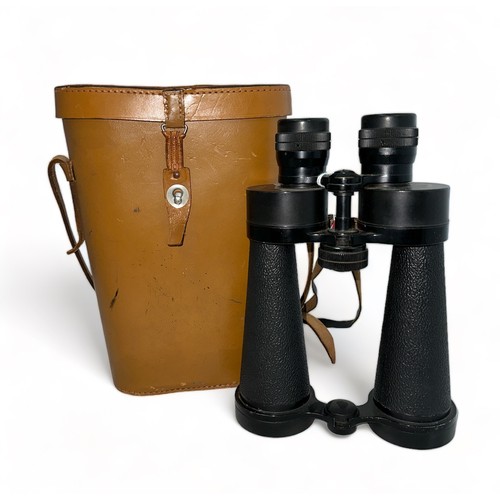 133 - Barr & Stroud CF37 10x50 Binoculars. Serial number 123080. Comes with Leather Case monogrammed T.A.M... 