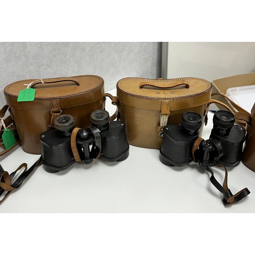 139 - Collection of Cased binoculars to include Lizars 10x42, Prinz 10x50, Aquilus 8x30, Barr & Stroud 6xC... 