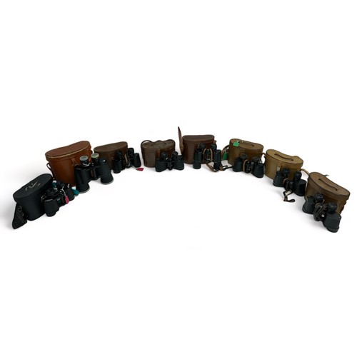 139 - Collection of Cased binoculars to include Lizars 10x42, Prinz 10x50, Aquilus 8x30, Barr & Stroud 6xC... 