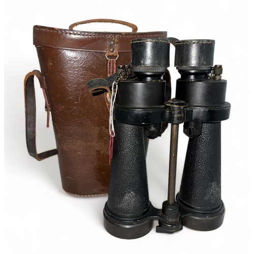 143 - Pair of war issue Barr & Stroud Binoculars 7x50  CF41 serial number 63804 complete with of leather l... 