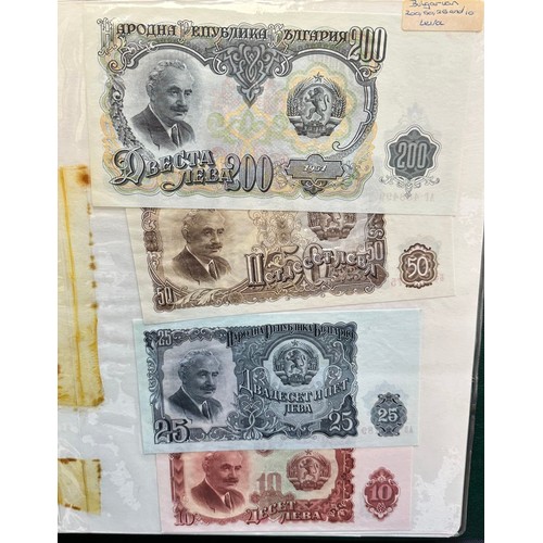 178 - World banknotes (64), in an album, in mixed condition with examples from China, Greece, GB, Ireland,... 