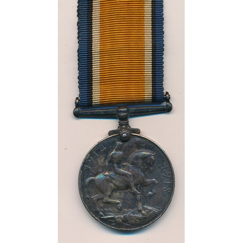 16 - First World War -  British War Medal to 8-803 Sjt W. Hutchinson Durh L.I. nearly very fine.