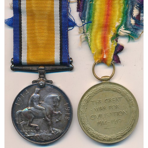 11 - First World War - British War Medal and Victory Medal to 20289 Cpl J. Moore R.F.C. very fine. John M... 